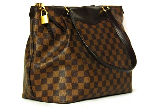 lv interlocking lock handbag checkered wovrn